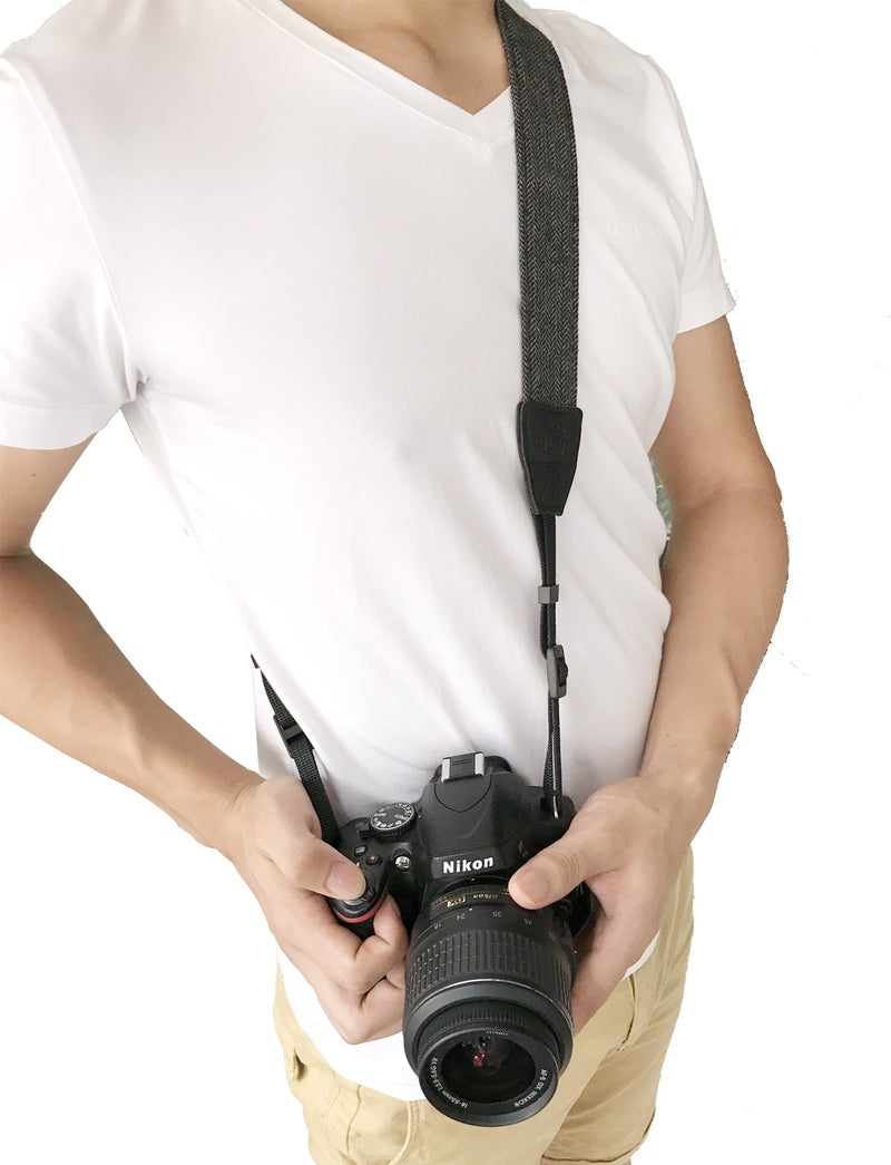 Alled XN01-0943 Neck Shoulder Belt Strap, Vintage Print Soft Colorful Camera Straps for Women/Men, All DSLR/Nikon/Canon/Sony/Olympus/Samsung/Pentax/Olympus, Black - Image 4